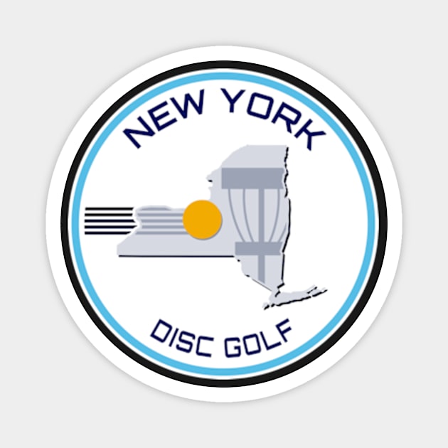 New York Disc Golf State Shape White Magnet by grahamwilliams